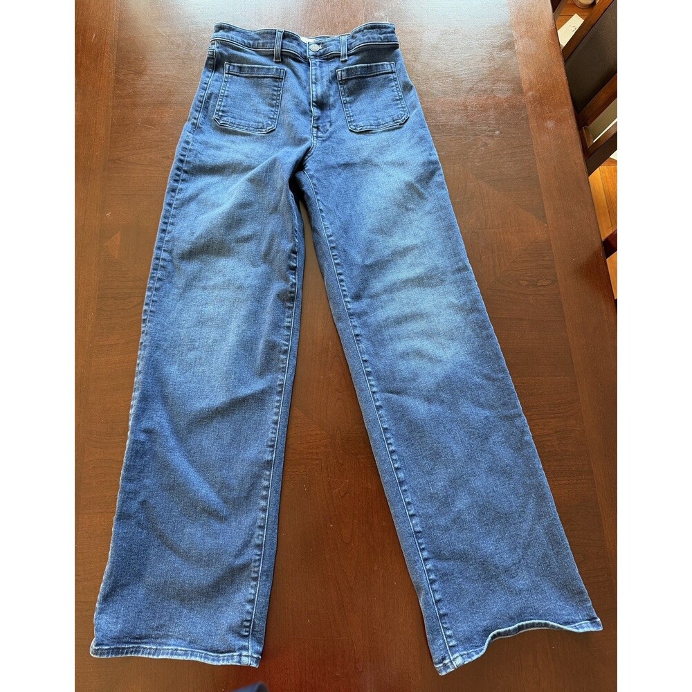 Madewell Style NY011 Emmett Wide-Leg Full Length Jean Patch Pocket Edition 27"